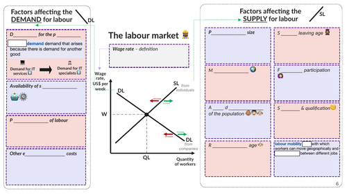 Mindmap Labour market iGCSE Paper 1 | Teaching Resources