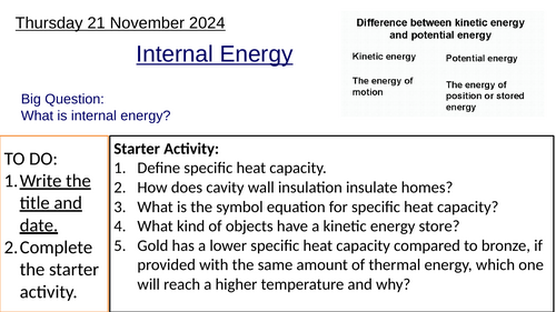 GCSE Physics Internal Energy: Complete Lesson