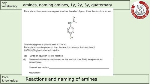 A Level Chemistry Amines Lessons 1 and 2