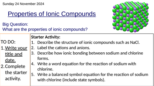 GCSE Properties of Ionic Compounds