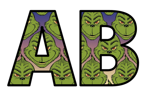 Grinch Big Faces NEW Lettering FULL Set Instant Display Title Whole ...
