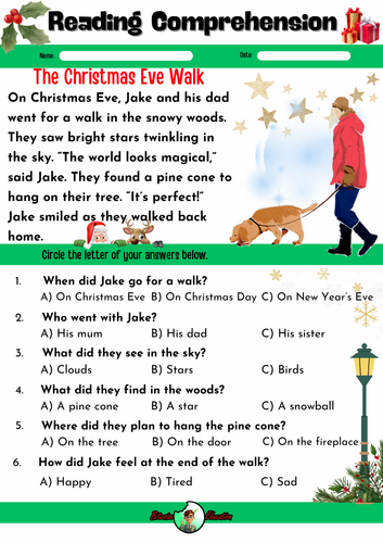 Reading Comprehension | Year 1 | Christmas Pack 3 | Phonics