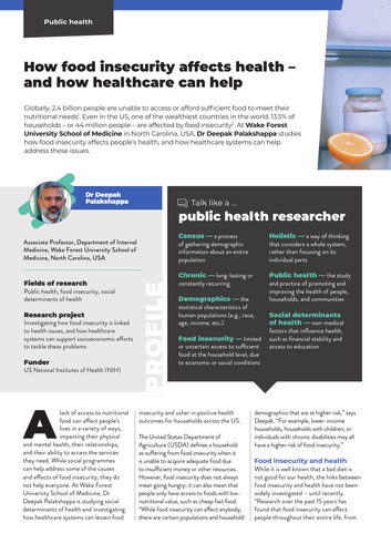 Public health research: How food insecurity affects health - and how ...