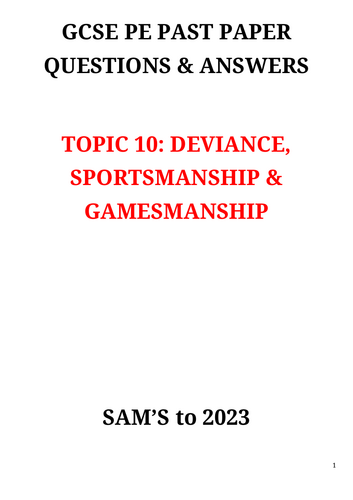 GCSE PE (Edexcel) Component 2 Past paper Questions AND Answers ...