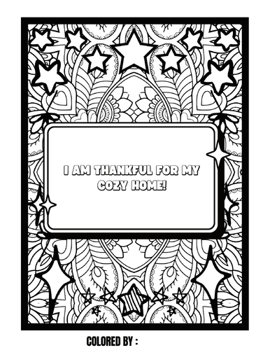 I Am Thankful For Sayings Activities, Mindfulness Relaxing Coloring ...