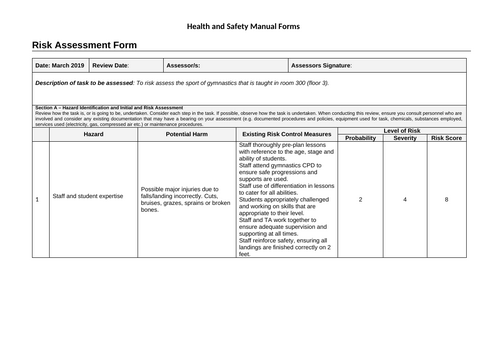 Gym Risk Assessment