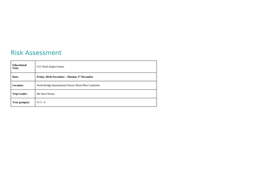 Transport Risk Assessment