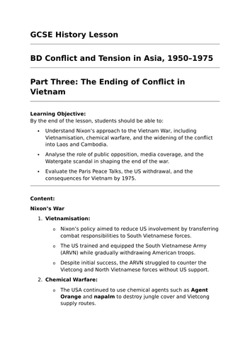 The End of the Vietnam War - GCSE History Lesson