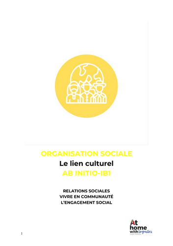 French Cultural Link Social Organisation Ab Initio IB1 | Teaching Resources