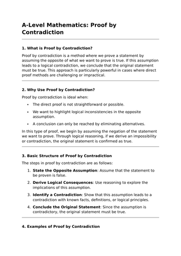 Proof by Contradiction - A-Level Maths Lesson