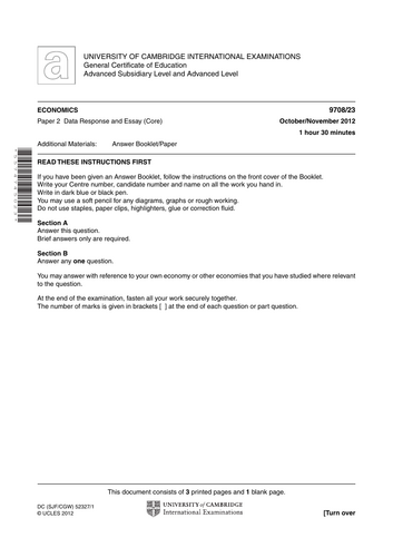 Price System Microeconomy Section 2 CIE Cambridge International ...