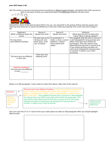 AQA GCSE English Language June 2023 Paper 2 Q2 | Teaching Resources