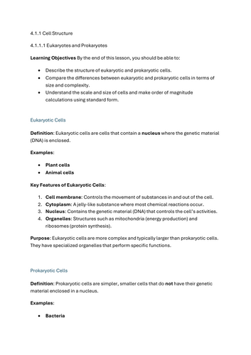 Eukaryotes and prokaryotes - GCSE Biology