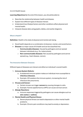 Health - GCSE Biology