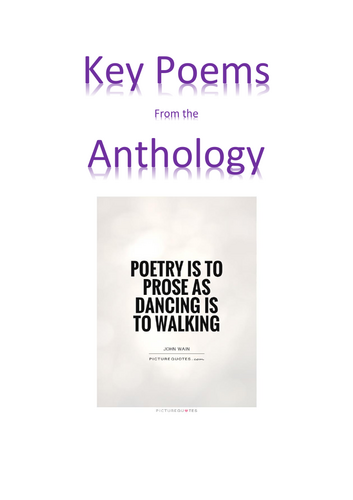 Post-1789 Poetry Anthology Key Poems Booklet: GCSE Eduqas English Literature