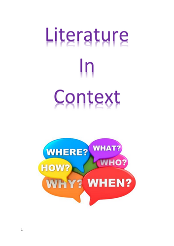 Literature in Context: Eduqas GCSE Poetry & Prose