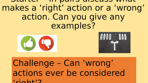 How can choose right from wrong? 6 Lesson unit - Key Stage 3 KS3 - RS/ PRE / RE