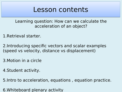 AQA P9.2 Velocity and acceleration (Higher)