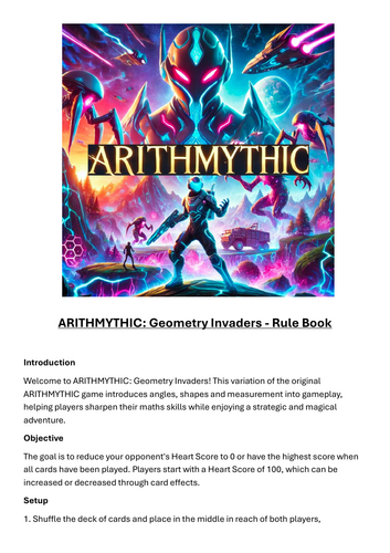 ARITHMYTHIC! Geometry Invaders! The Shape, Angles and Measurement Card ...