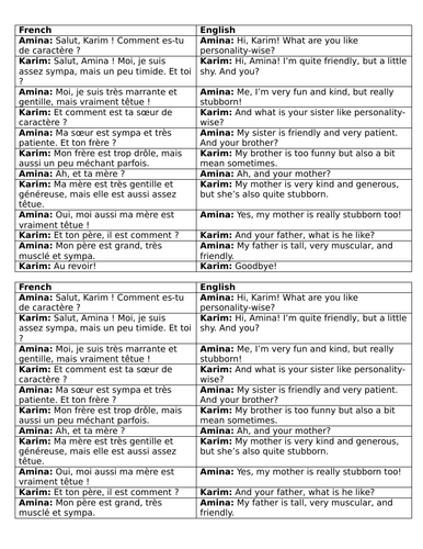 05. French Year 7. Unit 5: Describing myself and others (EPI / MARS ...