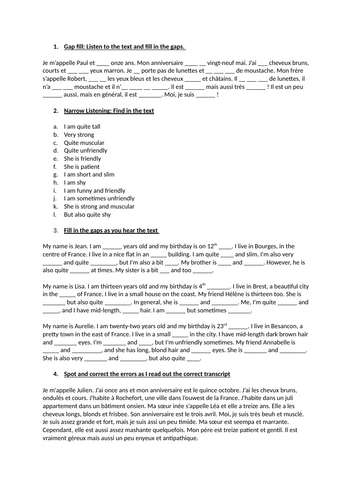 05. French Year 7. Unit 5: Describing myself and others (EPI / MARS ...