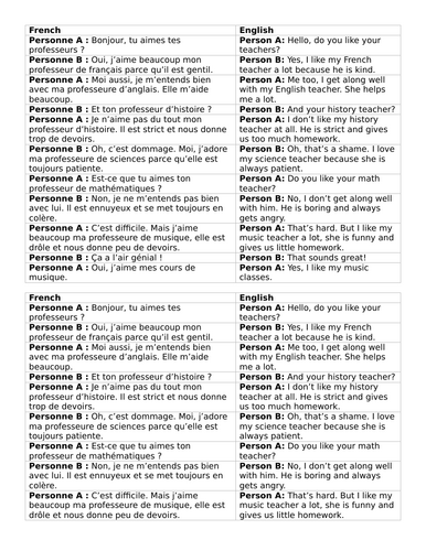 010. French Year 7. Unit 10: Opinions about by teachers (EPI / MARS ...