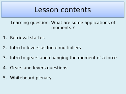 AQA P8.5 More about gears and levers