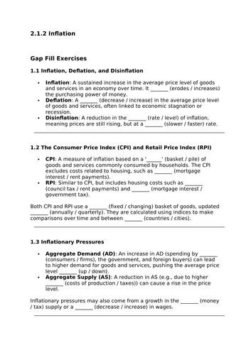 2.1.2 Inflation Edexcel A Level Economics