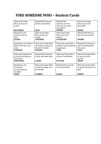 Year 8 Unit 4: FRENCH: Talk about hobbies + Whether + Retrieval (EPI ...