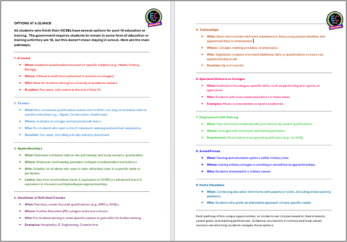 Post-16 Options | Teaching Resources