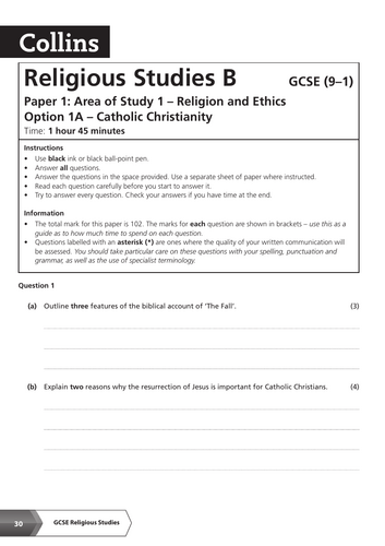 GCSE  Religion and Ethics Option  Catholic Christianit