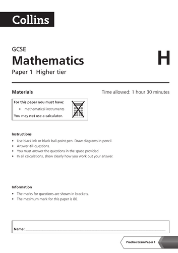 GCSE Maths Practice Exam