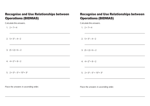 gcse math Recognise and Use Relationships between Operations