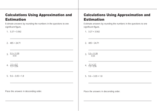 GCSE MATH  Calculations Using Approximation and Estimation