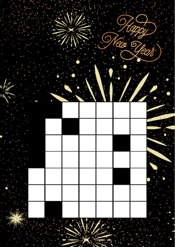 Math puzzle pentominoes New Years style
