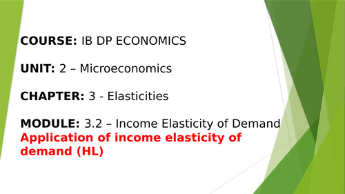 IBDP Economics-3.2 Income elasticity of demand (YED) | Teaching Resources