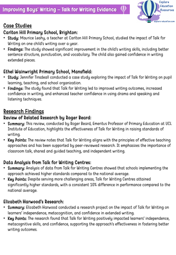 Improving Boys' Writing - Training Course for INSET days / Staff ...