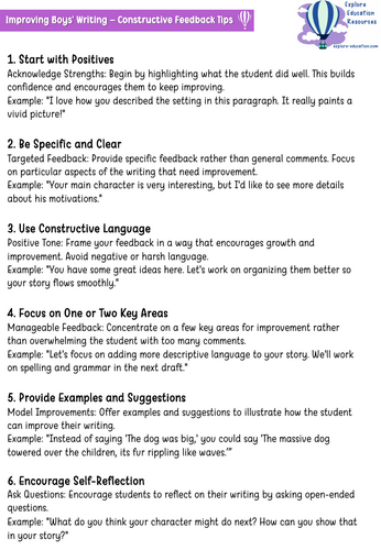 Improving Boys' Writing - Training Course for INSET days / Staff ...