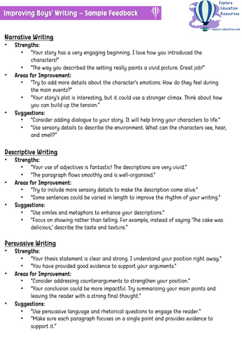 Improving Boys' Writing - Training Course for INSET days / Staff ...