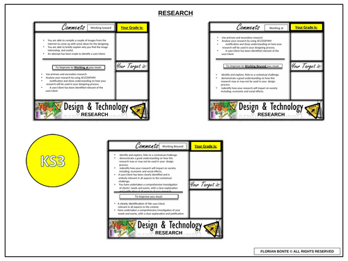KS3 Grading/ Marking Stickers: Research, Design, Making and Evaluation ...