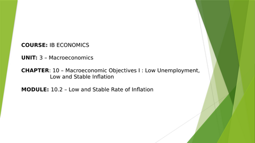 10.2: Low and stable rate of inflation | Teaching Resources