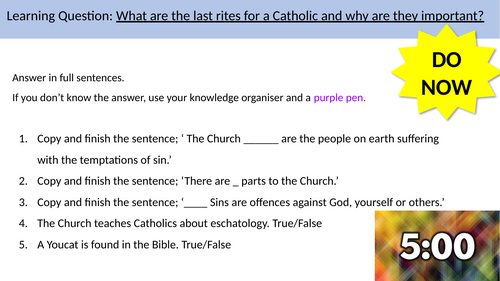 6.10 Last Rites. Eschatology. AQA B Catholic Christianity. | Teaching ...