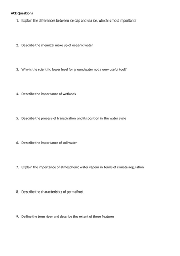 AQA A Level Geography Carbon and Water - Water - states and latent heat ...