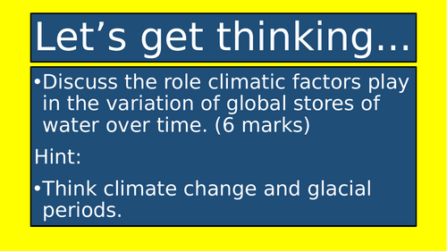 AQA A Level Geography Carbon and Water - Water - flood hydrographs