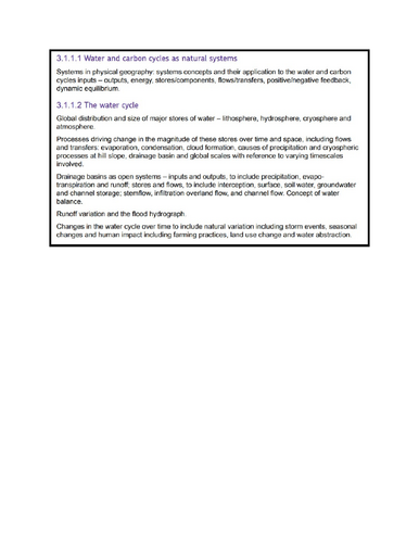AQA A Level Geography Carbon and Water - Water - practice question ...