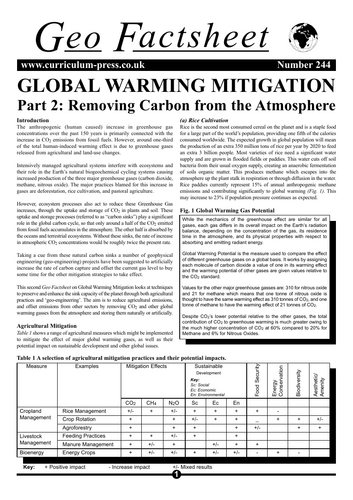 AQA A Level Geography Carbon and Water - Carbon- Carbon and life on earth and mitigation