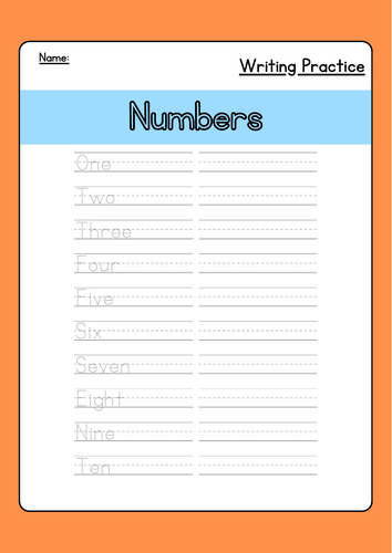 NUMBER NAMES 1-20 WRITING WORKSHEETS | Teaching Resources