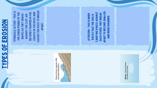 iGCSE Geography - Coasts - 3 - Erosion and transport types | Teaching ...
