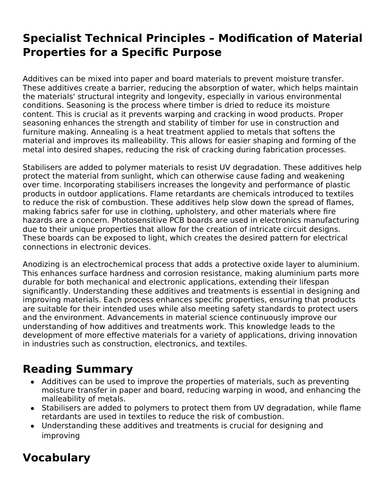 AQA DT Specialist Technical Principles - The modification of properties ...