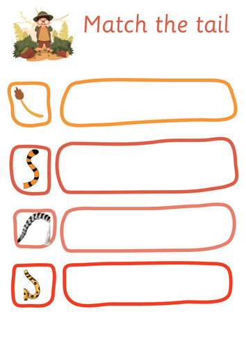 Match the tail worksheet | Teaching Resources